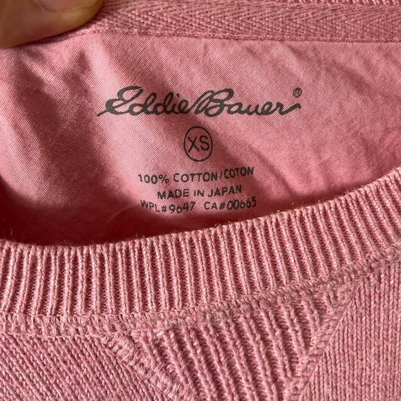 Eddie Bauer Vintage 100% Cotton Made in Japan Pink Pullover Sweater Size XS - Picture 7 of 8